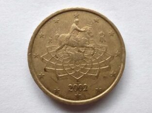 Brașov – Vând Moneda Rara 50 Euro Cent 2002 Italia 100 lei