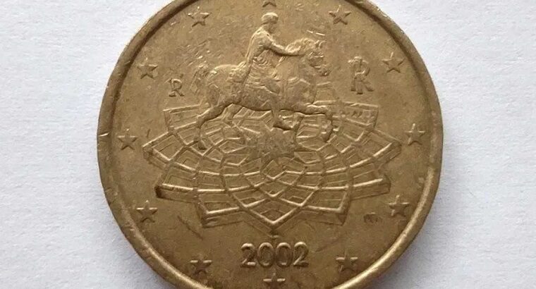 Brașov – Vând Moneda Rara 50 Euro Cent 2002 Italia 100 lei